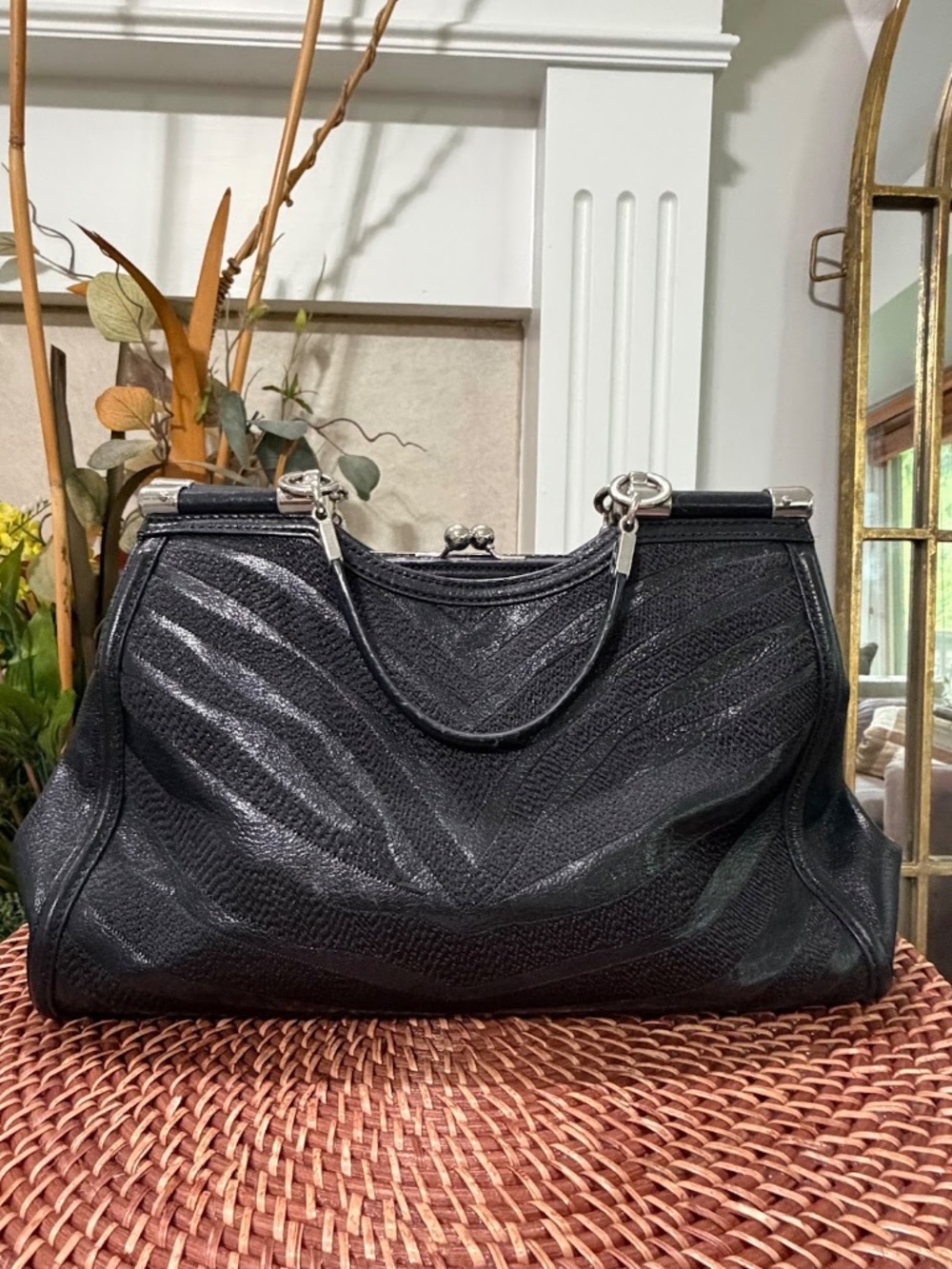 Coach Madison Black Zebra Carrie Satchel Shoulder Bag 26701 Rare - Picture 4 of 11